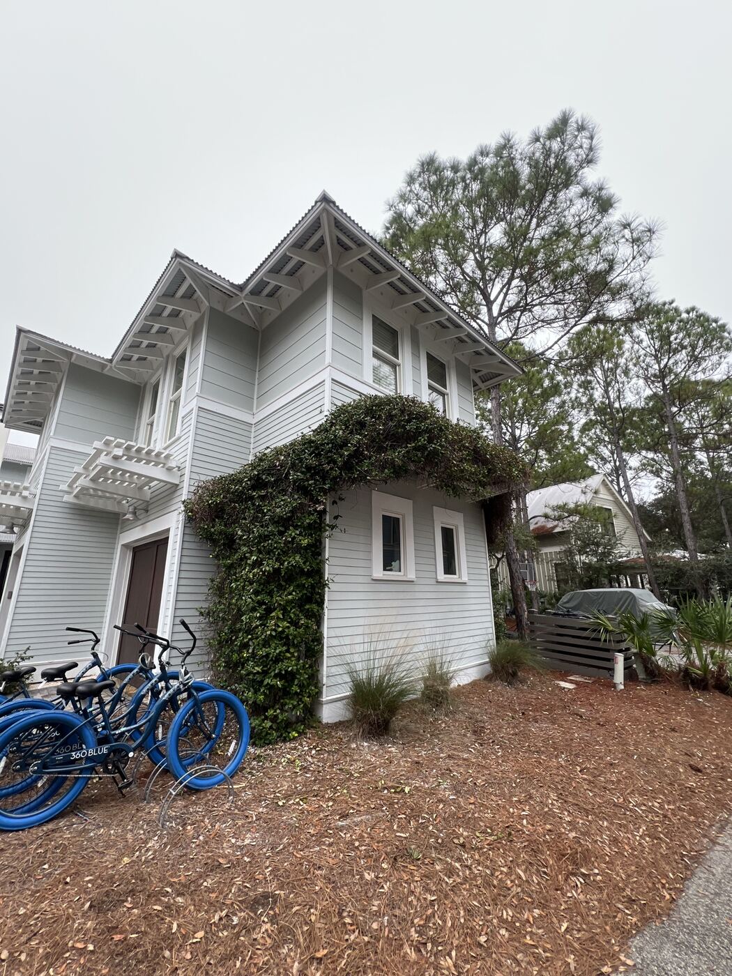 Additional angle of the clean gray home exterior after soft washing